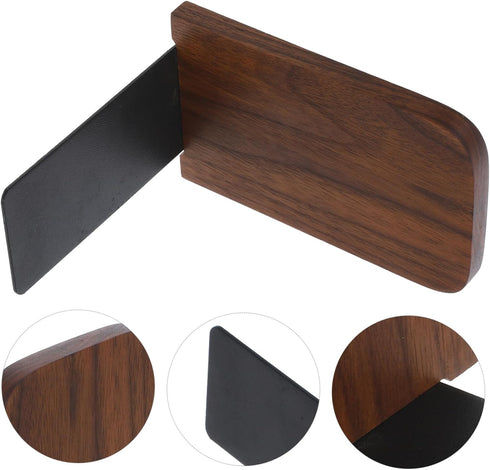 Decorative Walnut Finish Bookend for Desk Organization