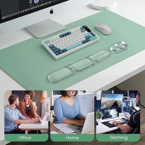 Set TECKNET Clear Gel Wrist Rest for Computer Keyboard, Ergonomic Gel Keyboard Wrist Rest for Typing Pain Relief