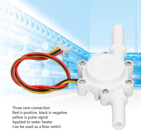 Joyzan Counter 3.5 24V 0.3L to10L/min 25cm 180 G3/8 Hall Flow Sensor, Water Flow Switch Flowmeter Effect Liquid Fluid