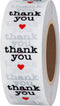 Hybsk Thank You Stickers with Black Heart, 1 Inch Round, 1,000 Adhesive Labels