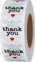 Hybsk Thank You Stickers with Black Heart, 1 Inch Round, 1,000 Adhesive Labels