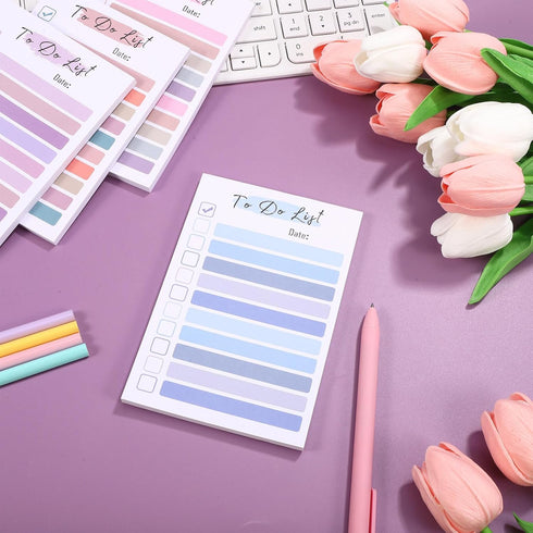 Sewroro 4Pcs Sticky Notes, Self-Stick Notes Notepad Daily Memo Pads for Office Desk Accessories