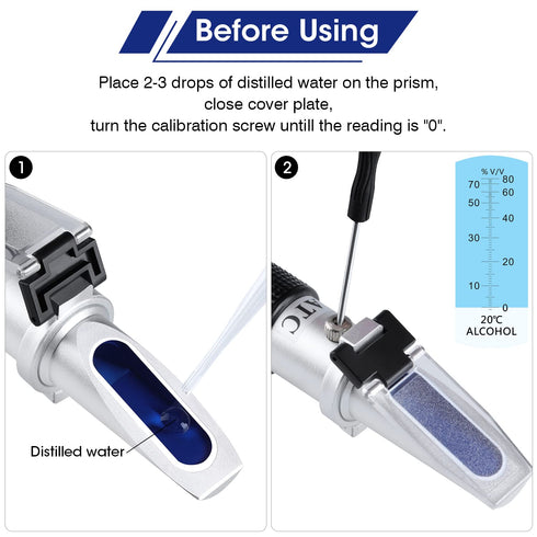 Optics Alcohol Refractometer, Automatic Temperature Compensation Alcohol Meter for Measuring Spirit Alcohol Content