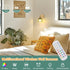Shenmoyl Vintage Battery Operated Wall Sconce with Green Tulip Glass Lampshade Rechargeable Battery Powered Wall Light