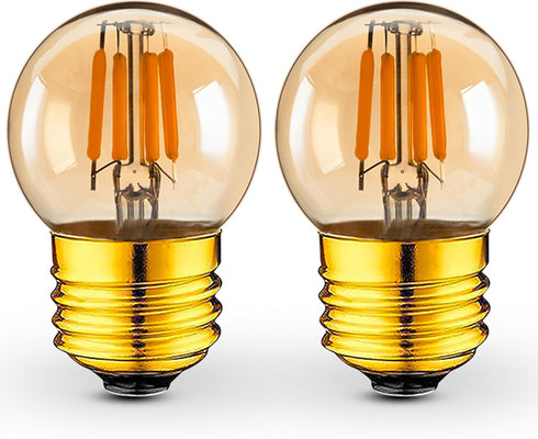 3 Watt Dimmable Low Wattage LED Bulbs, E26 Standard Base, 25 Watt Equivalent, Amber Glass, 2 Pack