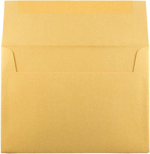 JAM PAPER A7 Metallic Invitation Envelopes - 5 1/4 x 7 1/4 - Gold Stardream - 50/Pack