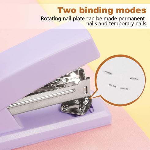Office Stapler, Portable Durable Staplers for Desk, Stapler Supplies (Purple)