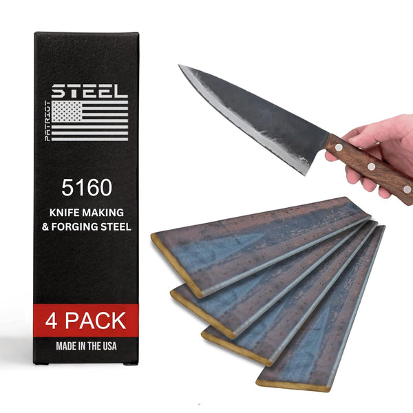 5160 High Carbon Knife Making & Forging Steel - Hot Rolled USA-Milled Steel for Knife Making Supplies - 2" wide, 0.262"