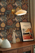 HAOKHOME 93291 Floral Boho Wallpaper, Peel and Stick Retro Mural, 17.7in x 6.6ft