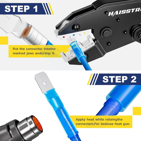 haisstronica 460PCS Heat Shrink Spade Connectors, AWG 22-10 Female and Male Quick Disconnect Spade Terminals