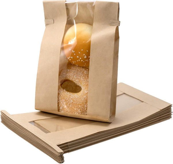 YALOJE 20 Pcs Bread Bags with Tin Tie Tab Lock, 9.8 * 4.7