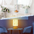 VIHOSE Pink Floral Kids Table Lamp for Bedroom Kids Bedside Lamp with Linen Wooden Nightstand Cartoon Nursery Lampshade