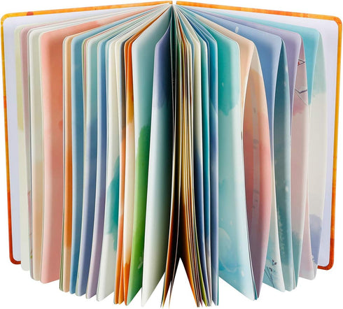 SIIXU Large Hardcover Spiral Journals for Women, Colorful Blank, B5, 128 Pages, 6.8”x9.8, Summer