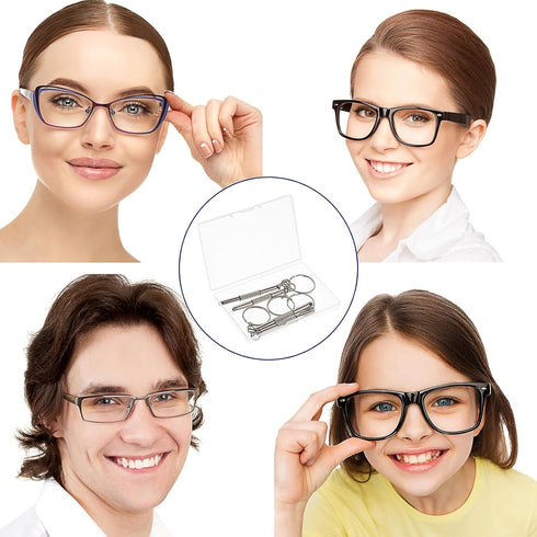 5Pcs Mini Glasses Screwdriver, 3 in 1 Multifunction Eyeglass Repairing Kit with Keychain