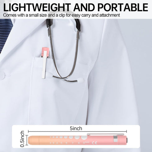 Rechargeable Pen Light for Nurses and Doctors LED Medical Penlight with USB Charging, Dual Light Modes, Durable Clip
