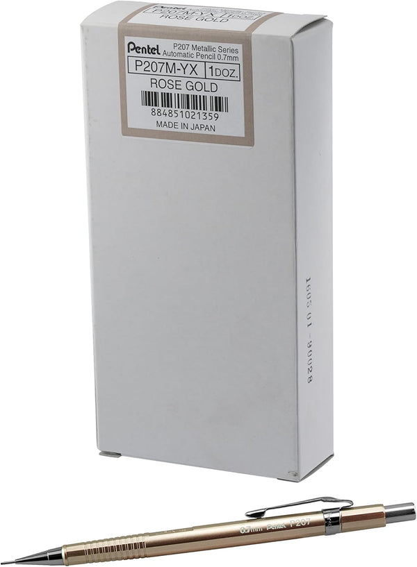 Pentel Sharp Mechanical Pencil - 0.7mm Metallic Copper Barrel, Box of 12 (P207MY)
