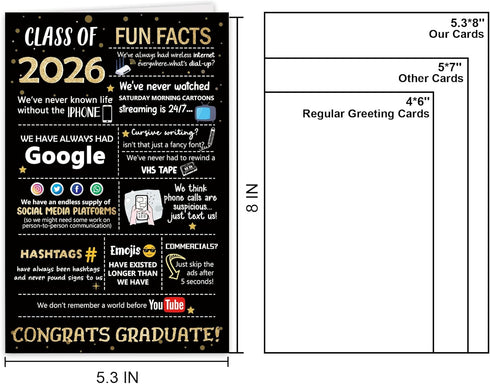 RPJIEKINXU 2026 2026 Graduation Card, Funny High School & College Graduation Card for Son Daughter Grandson