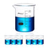 6.7oz (200ml) Sturdy Glass Beaker, 3.3 Borosilicate Griffin Low Form with Printed Graduation, Pack of 6