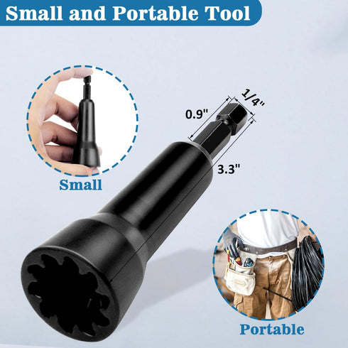 Wire Twisting Tool, Spin Twist Wire Connector Socket for Drill and Wire Connector Driver with 1/4" Chuck