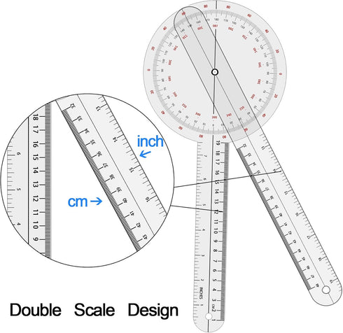 Goniometer Set 2-3 Pieces 12", 8", 6"/ 360 Degree