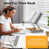 HUMANCOZY Counter, Book Stand with Storage, Book Holder for Reading Hands Free, Wooden Cookbook Stand for Kitchen