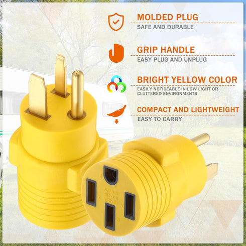 EV Charger Adapter, Compatible with NEMA 6-50P to 14-50R 50 Amp 3 Prong Welder Plug to 4 Prong EV Charging Connector