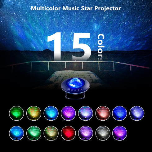 LooEooDoo Star Projector, Galaxy Starry Projection Lamp, Bluetooth Speaker Aurora Lighting with Timer and Remote