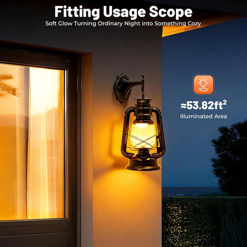 YUASDUU E27 Rustic Wall Sconces Lantern Light, Outdoor Wall Sconce with Base and Glass Shade Vintage Wall Light Fixture