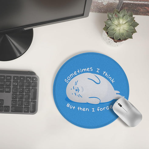 Foritho 7.9x7.9 Inch Funny Seal Mouse Pad, Seal Blue Mouse Pads for Wireless Mouse Computers Laptop Desk Accessories