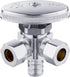 EFIELD Dual Outlet Angle Stop Valve, 1/2" Crimp Barb Pex Inlet x (3/8 inch x 3/8 inch) Compression Outlet