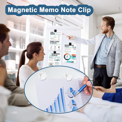 BamLue 12 Pieces Fridge Magnet Clips, Heavy Duty Magnetic Clip for Photos, White, Perfect for Home & Office