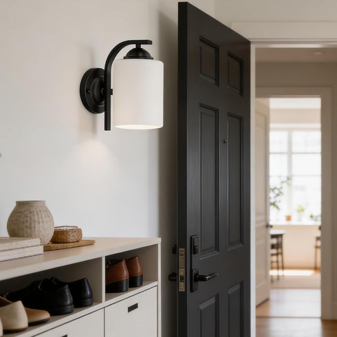 Wall Sconces Lights Lamp for Bedroom Bathroom, Modern Vanity Light Fixtures, Matte Black Farmhouse Wall Mount Lighting