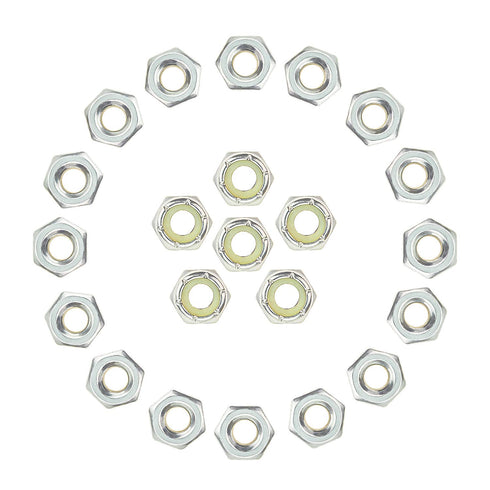 60 Pieces 1/4"-20 Nylon Insert Hex Lock Nuts, Made of 304 Stainless Steel