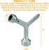 MKF2 Meter Curb Box Key, Heavy-Duty Silver Shut Off Tool for Standard & Large Pentagon Bolts, 5.5 Inches