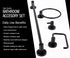 4-Piece Set, 24-Inch HIGHCRAFT Bathroom Accessory Matte Black Towel Bar, Towel Ring, Robe Hook & Toilet Paper Holder
