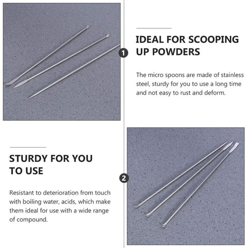 Hemobllo Stainless Steel Micro Lab Sampling Scoop Set - 6PCS Micro Medicine Spoons for Laboratory