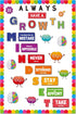 Growth Mindset Bulletin Board Decorations - Motivational Cutouts, Positive Sayings for Elementary and Middle School