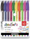 Zebra Pen Doodlerz Gel Stick Pen, Bold Point 1.0mm, Assorted Glitter Colors, 10 Pack