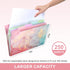 Ddaowanx Expanding File Folder, A4 Size Accordion Plastic Organizer, 5 Pocket Folders for School Office, Purple Marble