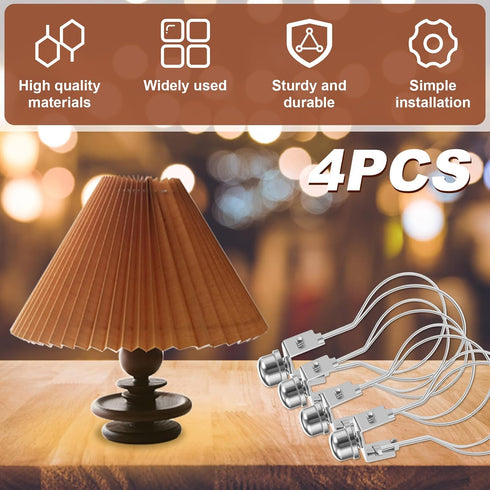 Abizarch 4Pcs Bulb Bulb Bulb Light Clip Metal Lamp Shade Holder Heavy-Duty Light Clamp Gold/Black/Silver Lamp Shade
