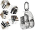 1PCS Lifting Double Pulley - Stainless Steel Heavy Duty Double Wheel Swivel Lifting Rope Pulley Block M32