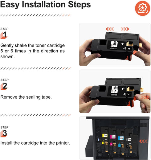 v4ink Compatible Toner Cartridge Replacement for Dell 1250 (KCMY, 4-Pack) - For use in Dell 1250c, Dell 1350cnw, Dell