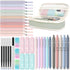 Four Candies 39 PCS Aesthetic School Supplies, Cute Pen Case, 12 Pastel Highlighters, 5 Black Ink Gel Pens, 6