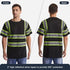 SKSAFETY High Visibility Professional Level T-Shirts Quick Dry Class 3 Safety Shirts for Men Women, Reflective Short Sleeve Breathable Birdeyes T-Shirt with Pocket for Construction work, Medium Black