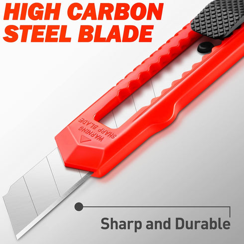 DIYSELF 30 Pack Box Cutter Retractable, 18mm Utility Knife with Snap Off Blade for Cardboard and Craft