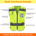 TCCFCCT High Visibility Vest with 9 Pockets, Reflective Safety Work Vest for Men Women, Meets ANSI/ISEA Standards