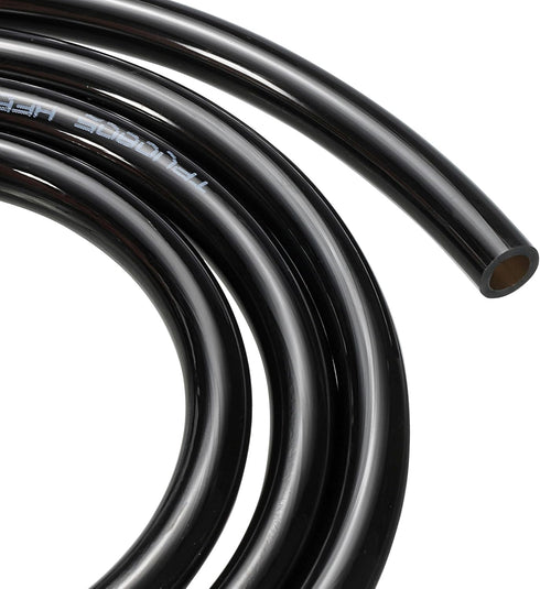 Pneumatic Air Tubing PU Polyurethane Tube, 3/16" x 5/16" / 6.6ft / Black
