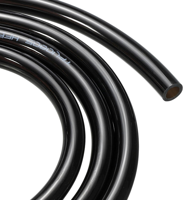 Pneumatic Air Tubing PU Polyurethane Tube, 3/16" x 5/16" / 6.6ft / Black