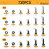 720Pcs M3 M4 M5 M6 12.9 Grade Alloy Steel,Hex Socket Head Cap Screws Bolts,Flat Washers & Nuts Black Screw Assortment Kit,Black Oxide Finish