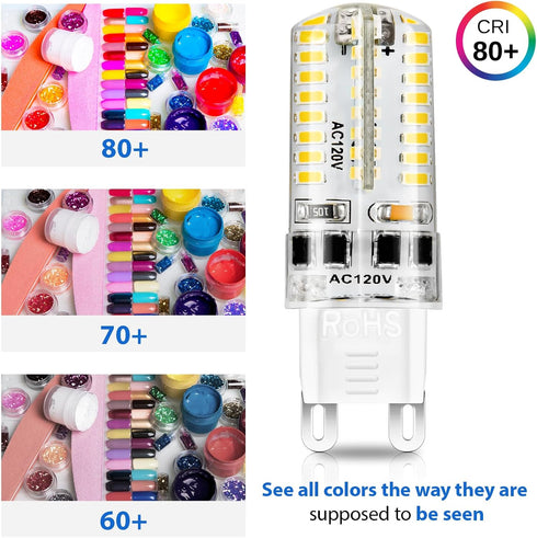 YGS-Tech G9 LED Bulb Dimmable, 4W (35W Halogen Equivalent), 3000K Warm White, G9 Base Bulb, 6-Pack